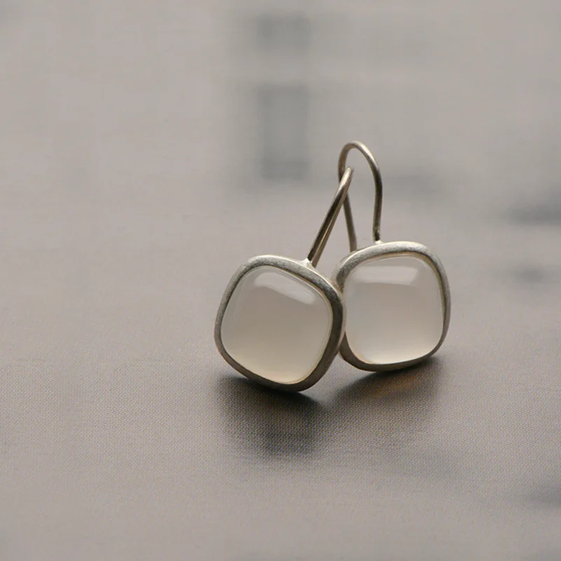 Vintage Moonstone Crystal Earrings 0