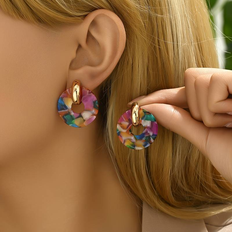 Vintage Multicolour Round Earrings 0