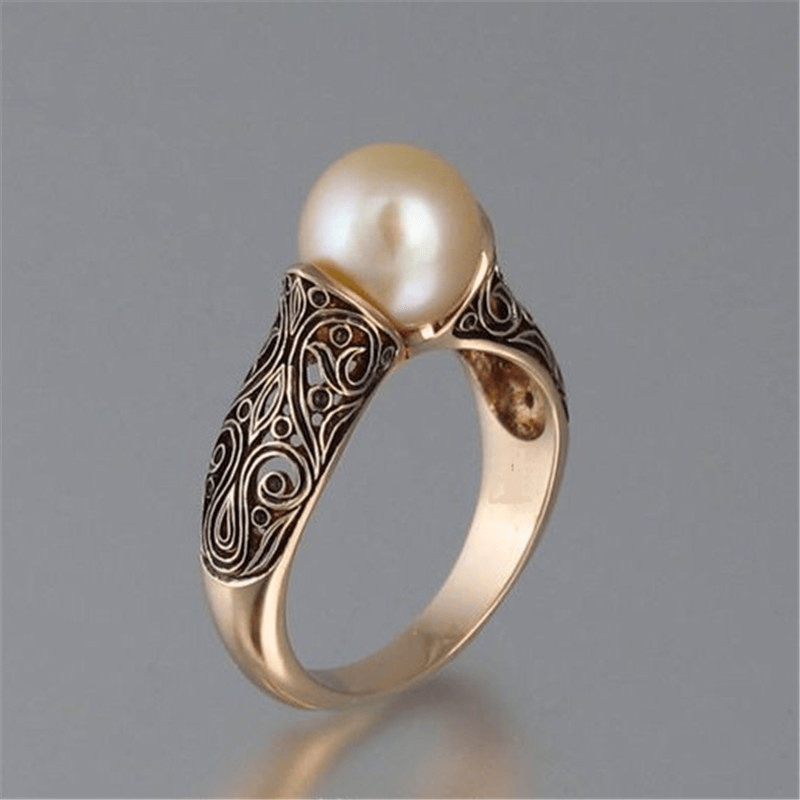 Vintage Pearl Gold Ring for Women - Timeless Elegance 0