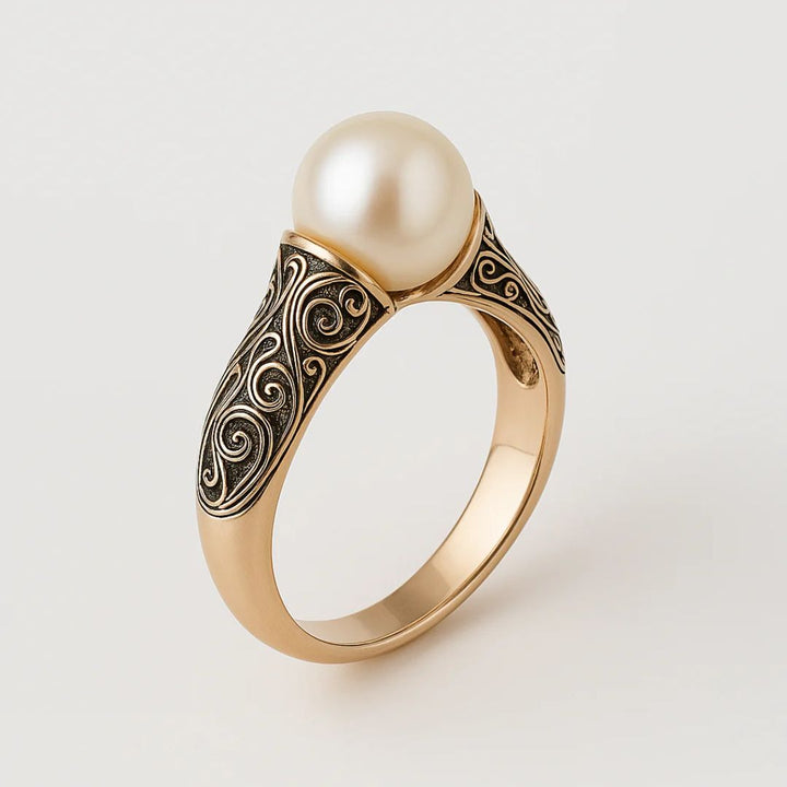 Vintage Pearl Gold Ring for Women - Timeless Elegance 2