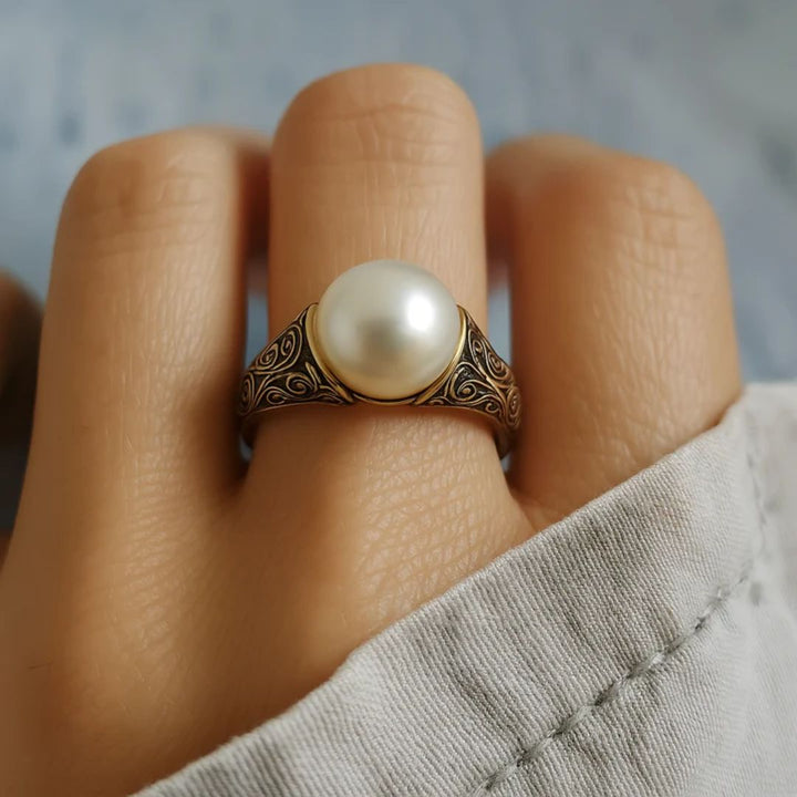 Vintage Pearl Gold Ring for Women - Timeless Elegance 3