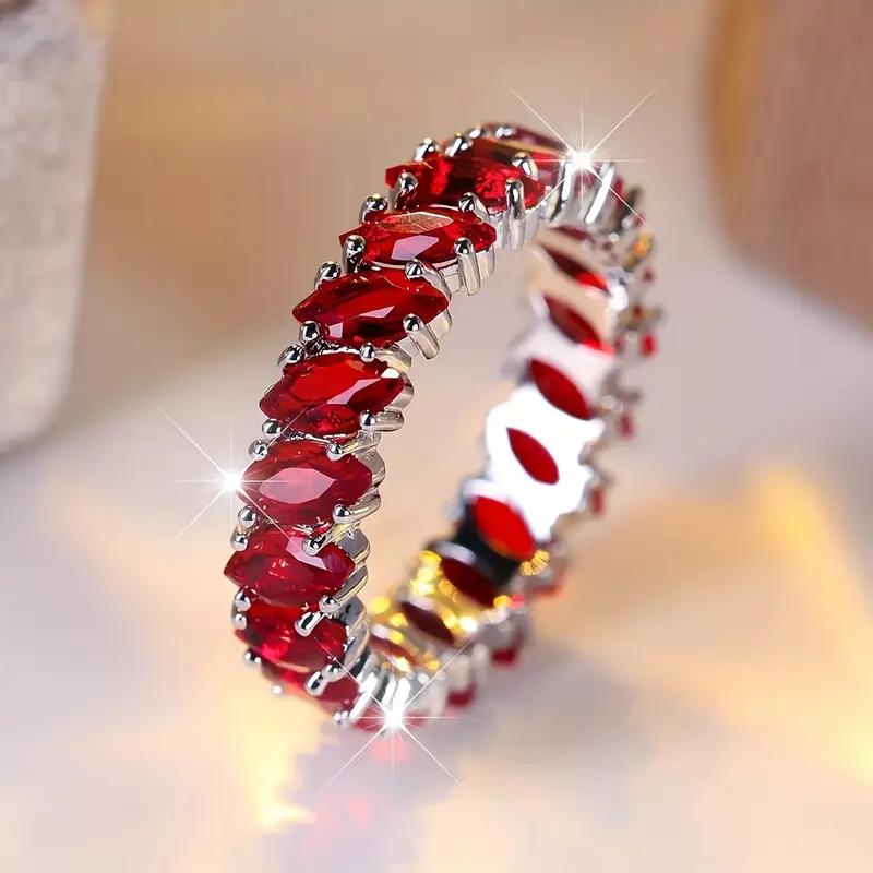 Vintage Red Crystal Ring - Timeless Elegance 0