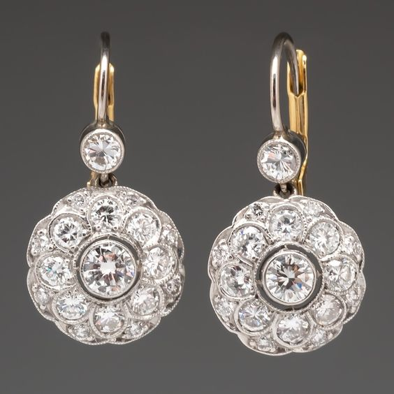Vintage Rounded Mandala Crystal Earrings 0