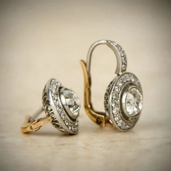 Vintage Silver Earrings with Zirconia 0