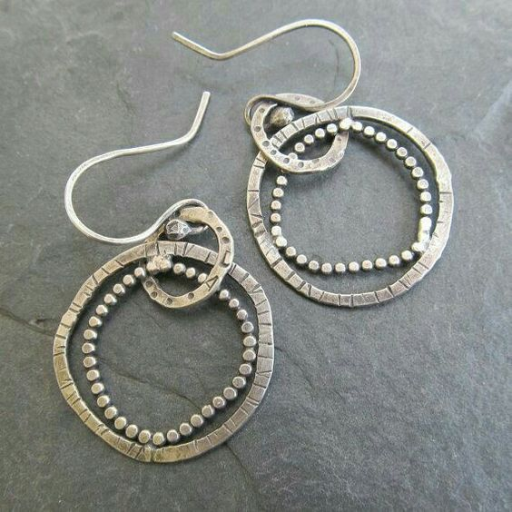 Vintage Silver Hoop Earrings 0