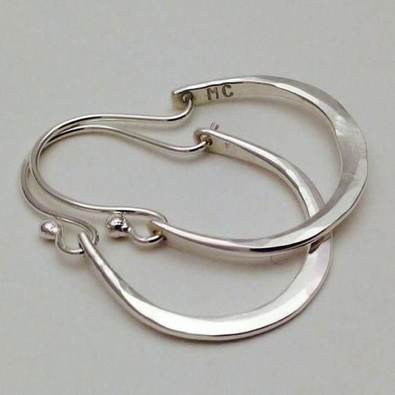Vintage Silver Hoop Earrings 0