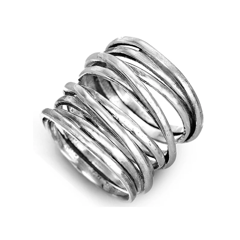 Vintage Silver Layered Ring - Timeless Elegance 0