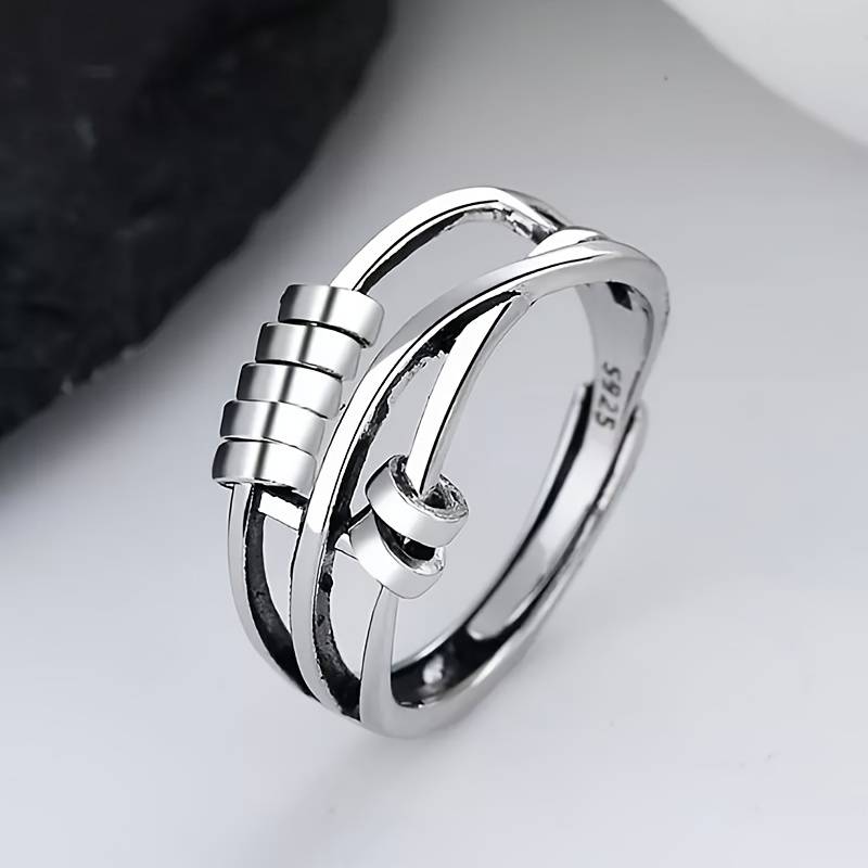 Vintage Silver Tree Layer Ring 0
