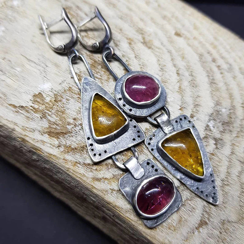 Vintage Triangular Geometric Earrings for Effortless Elegance 0