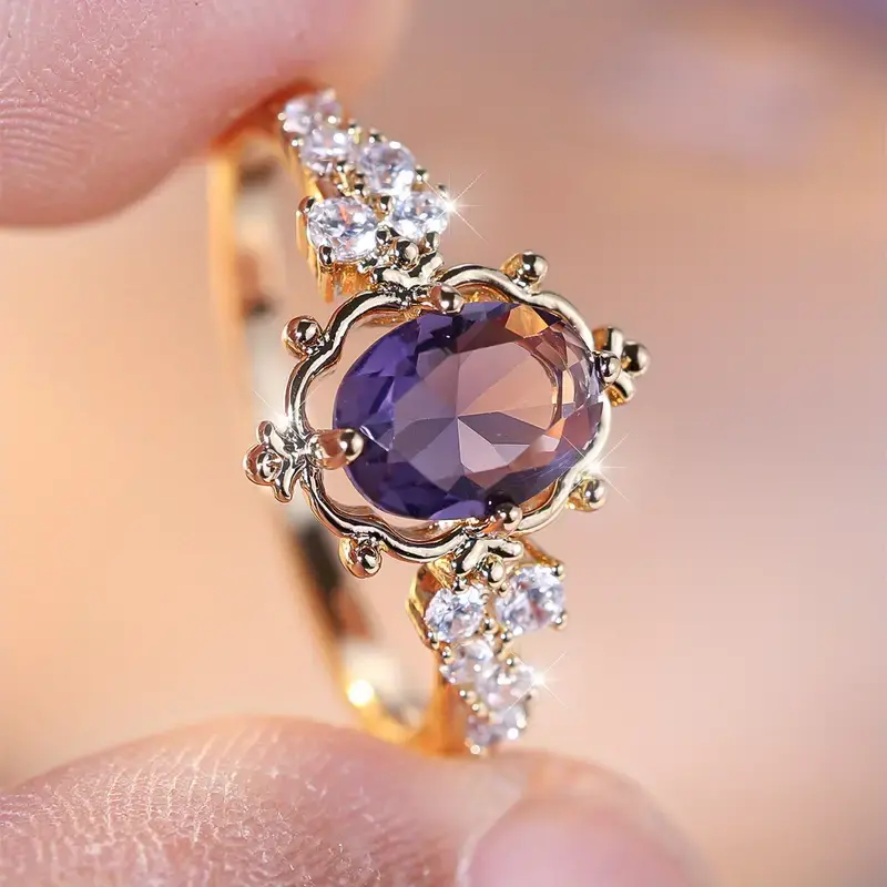 Violet Bright Gold Ring - A Timeless Symbol of Strength 0