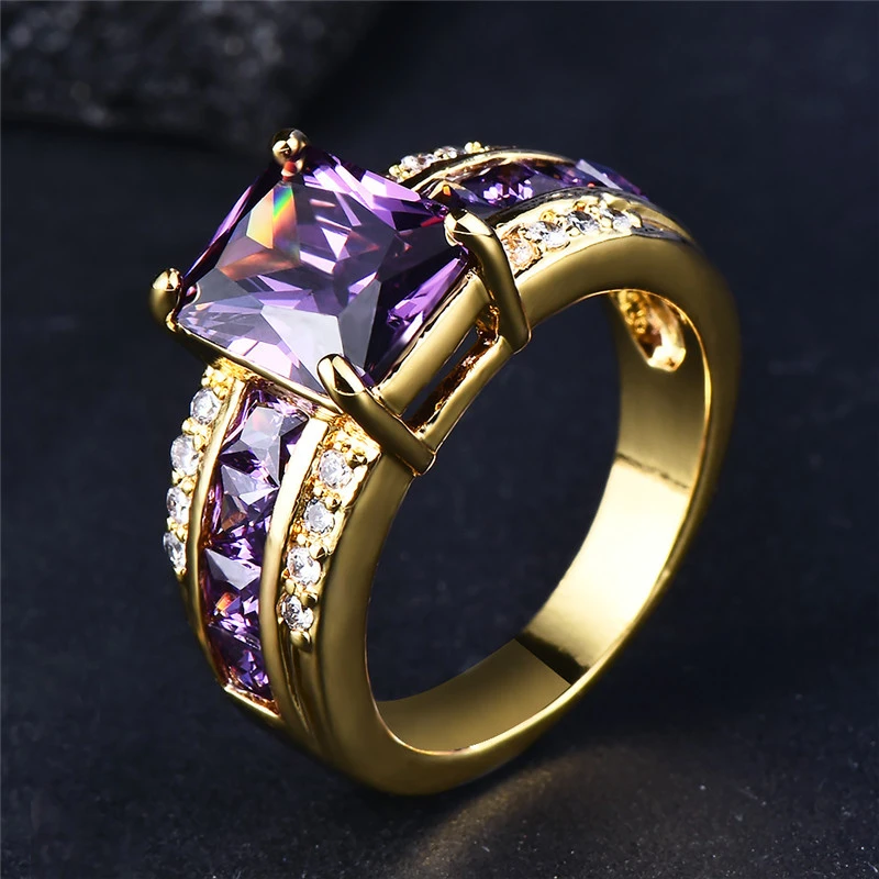 Violet Gold Glass Ring - A Timeless Symbol of Strength 0