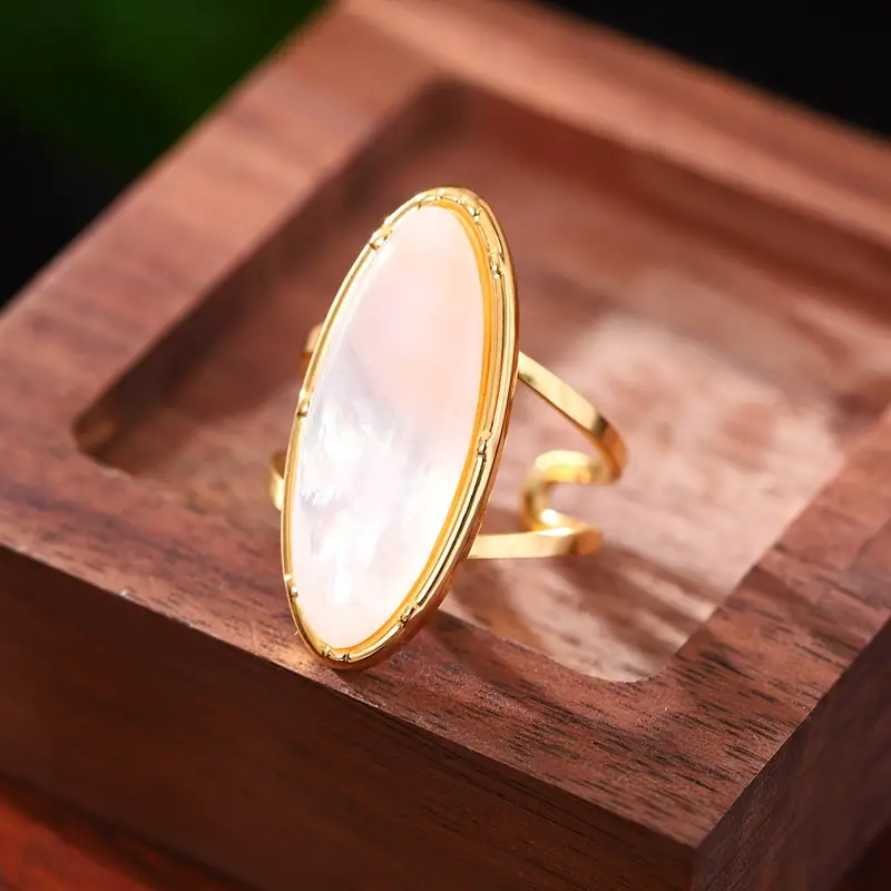 White Opal Golden Ring 0