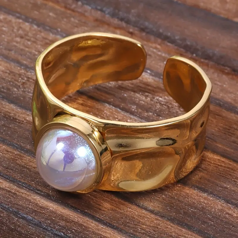 White Pearl Gold Ring - Timeless Elegance for Every Occasion 0
