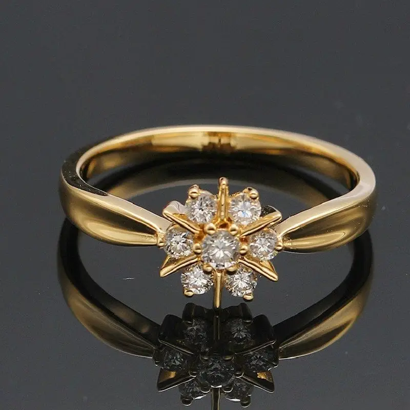 Zirconia Daisy Gold Ring - Timeless Elegance for Every Occasion 0