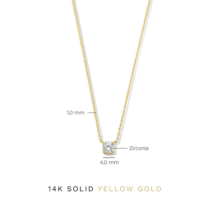 Cléa Moissanite Stone Necklace Gold