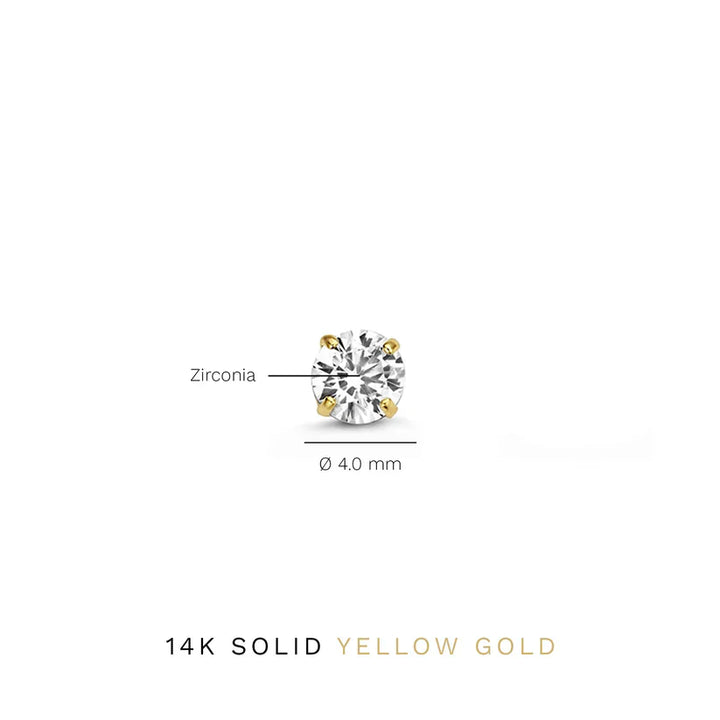 Larmes de Lune Stone Stud Earrings Gold
