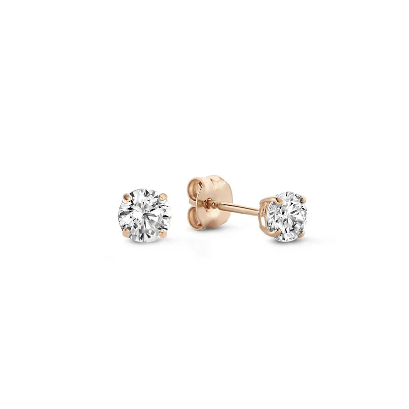 Larmes de Lune Stone Stud Earrings Gold