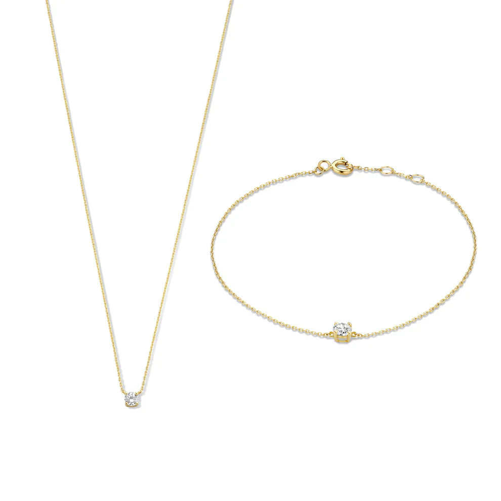 Silver Stone Jewelry Set