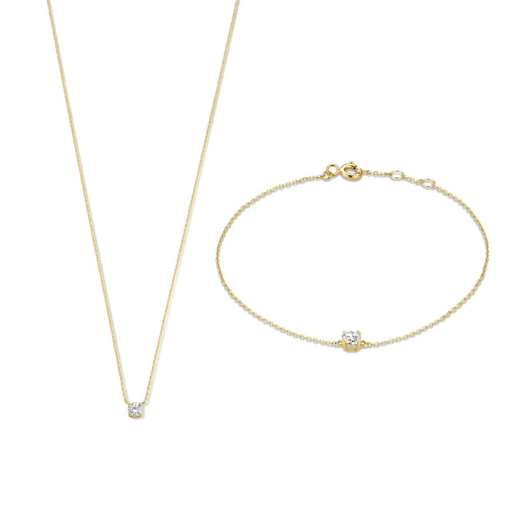 Silver Stone Jewelry Set