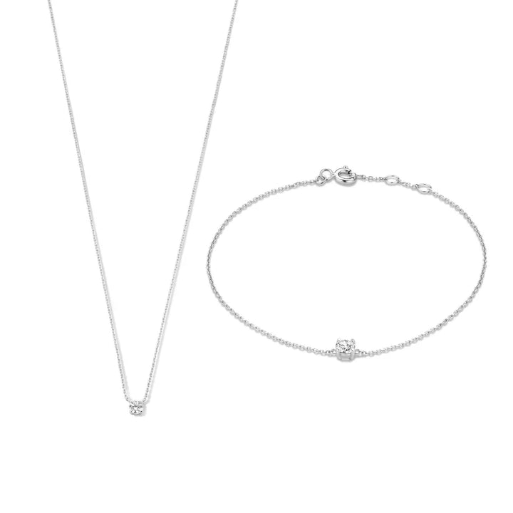 Silver Stone Jewelry Set