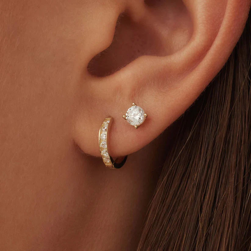 Dara Brillane Stone Earrings Set Gold