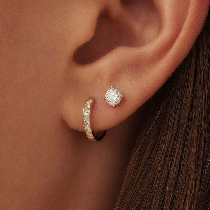 Dara Brillane Stone Earrings Set Gold