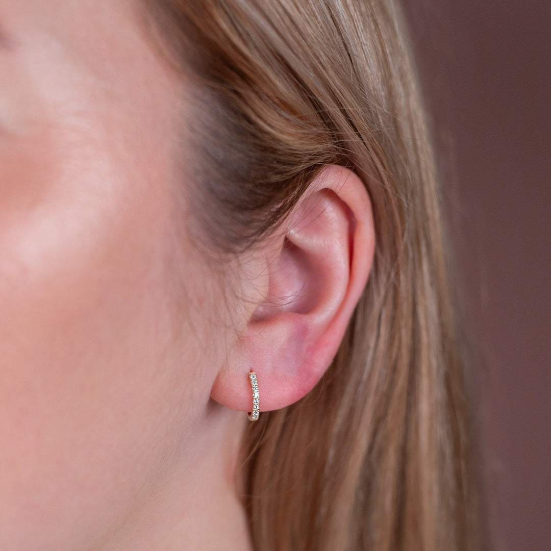 Moissanite Huggie Earrings Gold