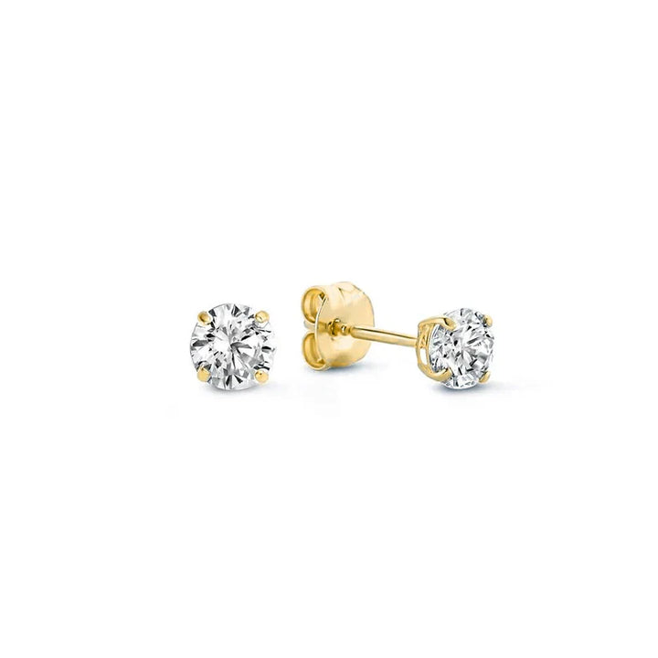 Larmes de Lune Stone Stud Earrings Gold